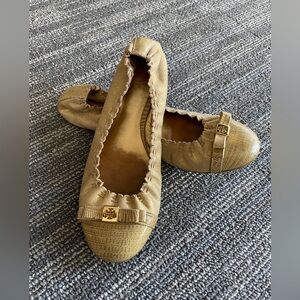 Gold Tory Burch Ballet Flats Size 7.5